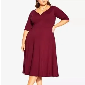 City chic maroon dress cheap
